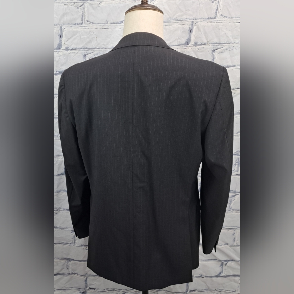 Z Zegna Men's Blazer Sport Coat Jacket City Gray Striped 100% Wool 40R - Picture 8 of 16